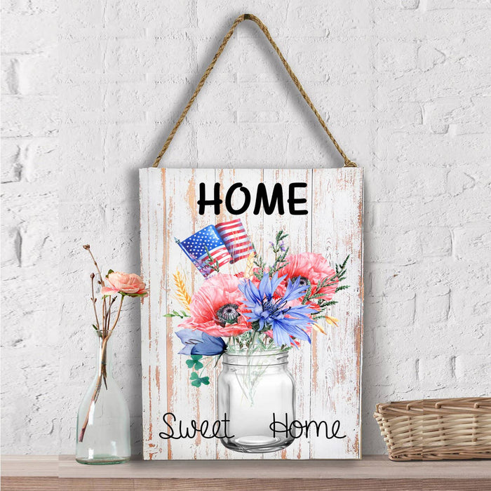 4th of July Patriotic Home Sweet Home Wall Decor
