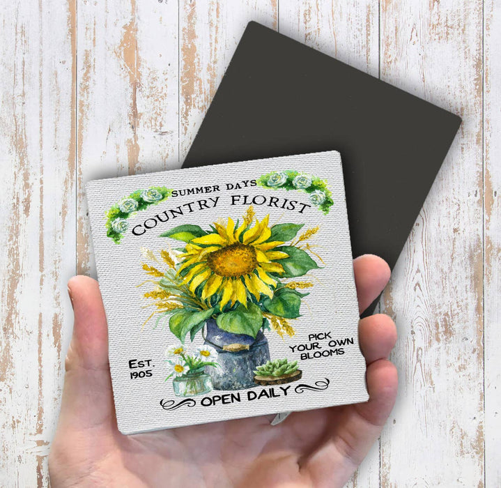 Country Florist Summer Sunflower  Magnet Fridge