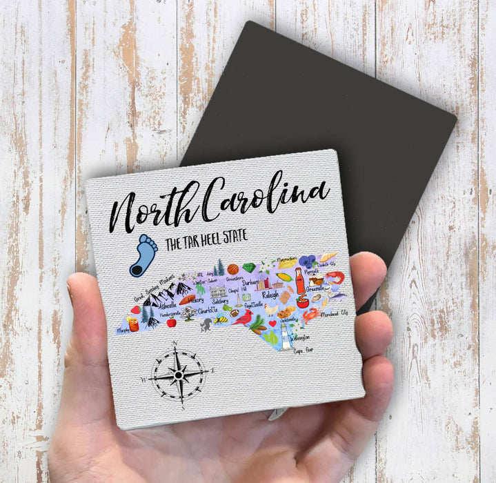 North Carolina State Map Souvenir Magnet Fridge