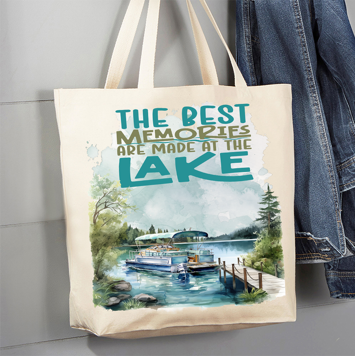 Best memories are made at the Lake Canvas Tote Bag