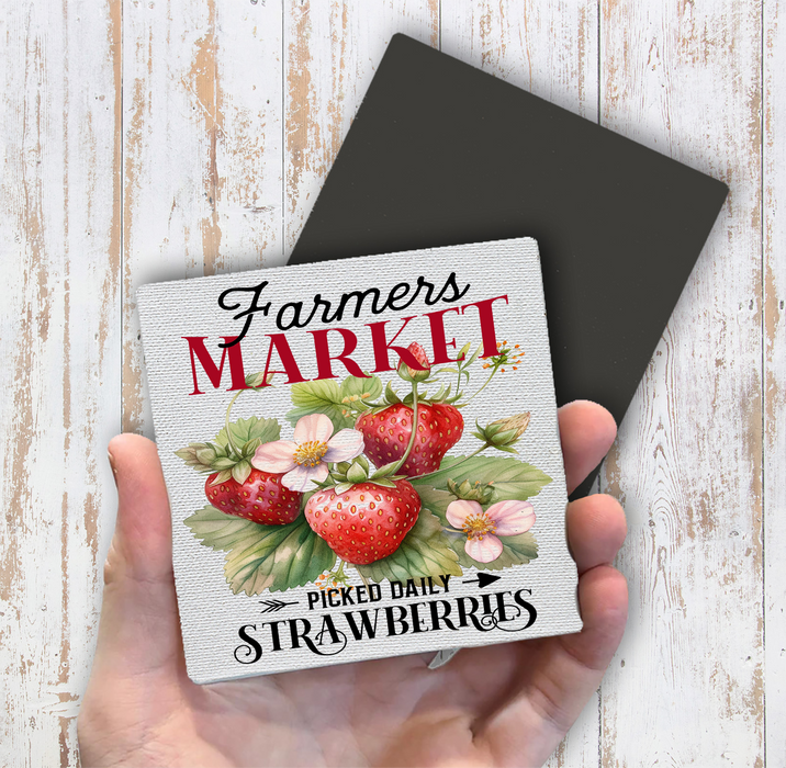 Farmers Market Strawberry Magnet Fridge