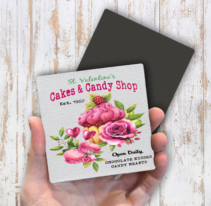 Valentine Cake & Candy Shop Magnet Fridge