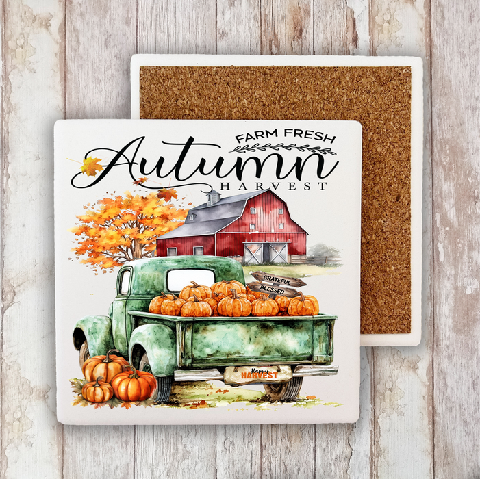Fall farm Fresh Autumn Stone Coaster