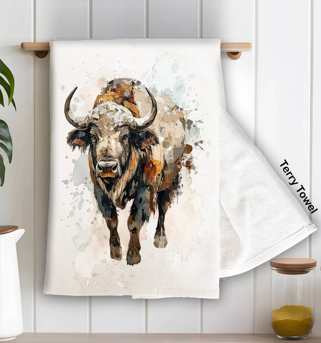 Buffalo Beige Tones Waterolor Kitchen Terry Towel