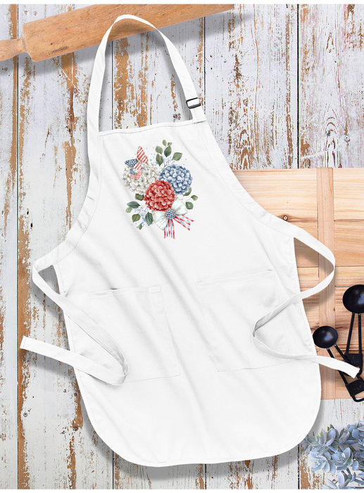 Patriotic Hydrangea Butterfly Apron