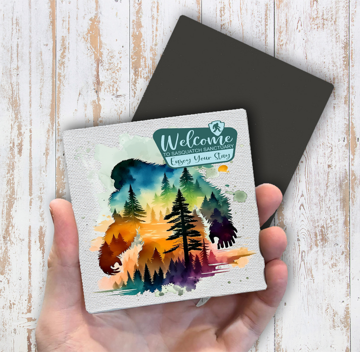 Sasquatch Sanctuary Big Foot Magnet Fridge