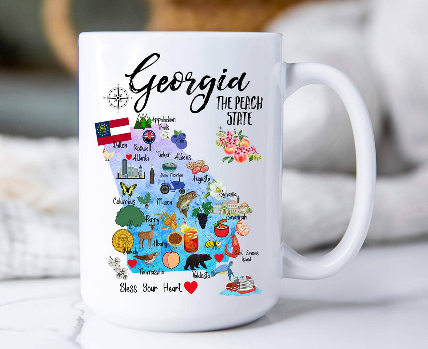Georgia State Map Souvenir Coffee Mug