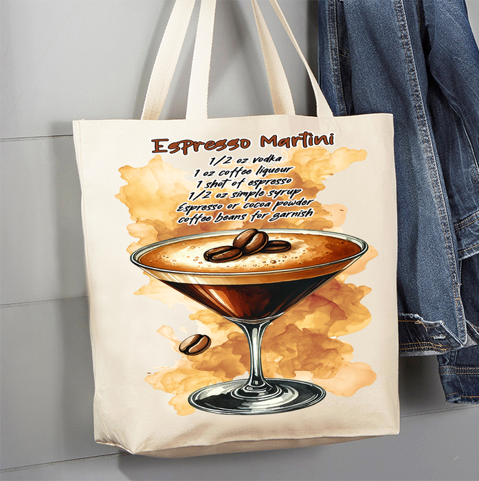 Summer Cocktail Espresso Martini Canvas Tote Bag