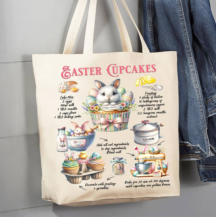 Easter Cucakes Recipe Bunny Canvas Tote Bag