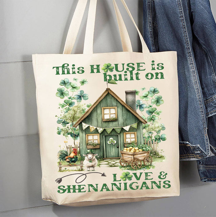 St. Patrick's Day Farm House Shenanigans Canvas Tote Bag