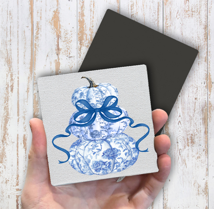 Fall Chinoiserie Blue & White Magnet Fridge