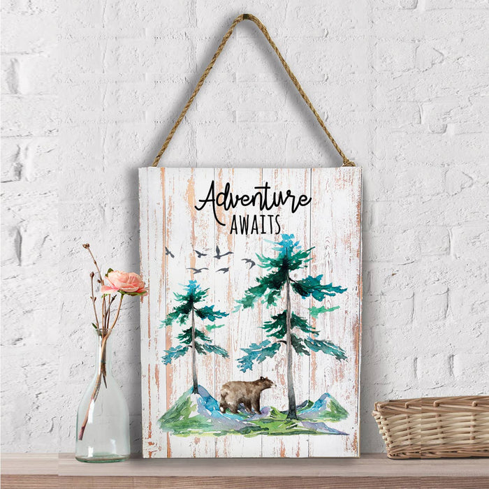 Adventure Awaits Camping Mountains Wall Decor