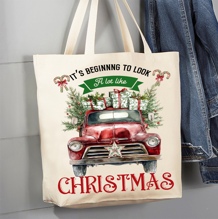 Beginning to Look Like Christmas Canvas Tote Bag