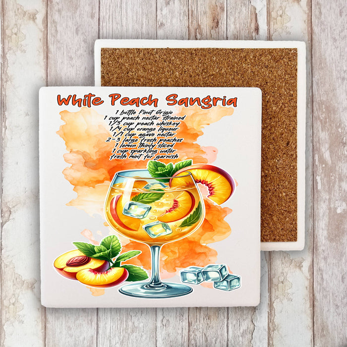 Summer Cocktail Peach Sangria Stone Coaster