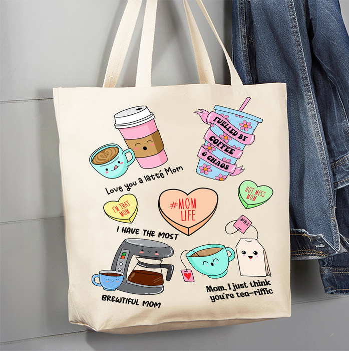 Mother's Day Puns Sarcastic Quotes Canvas Tote Bag