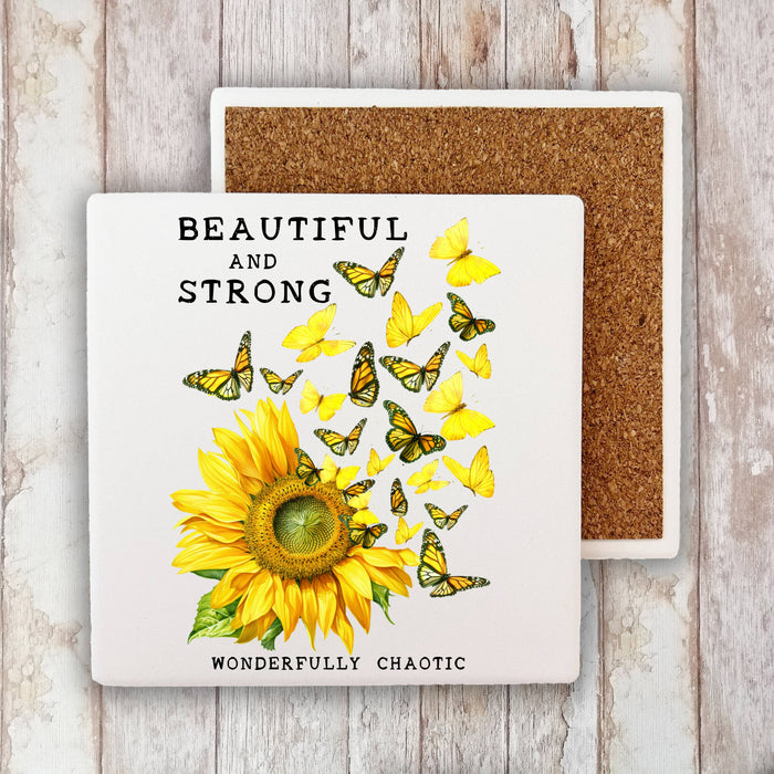 Sunflower Wonderfully Chaotic Stone Coaster