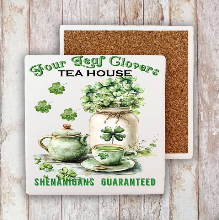 St. Patrick's Day Tea House Stone Coaster
