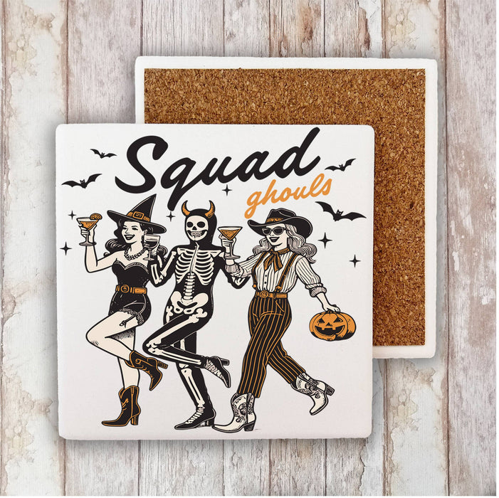 Halloween Retro Squad Ghouls Stone Coaster