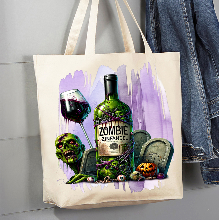 Halloween Zombie Zinfandel Canvas Tote Bag