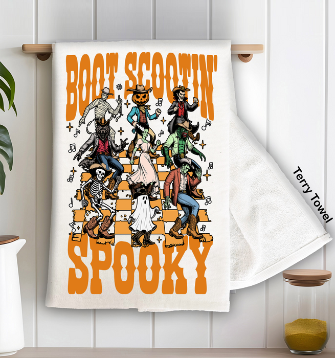 Halloween Boot Scootin Spooky Kitchen Terry Towel