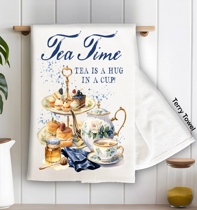 Tea is a Hug in a cup Kitchen Terry Towel