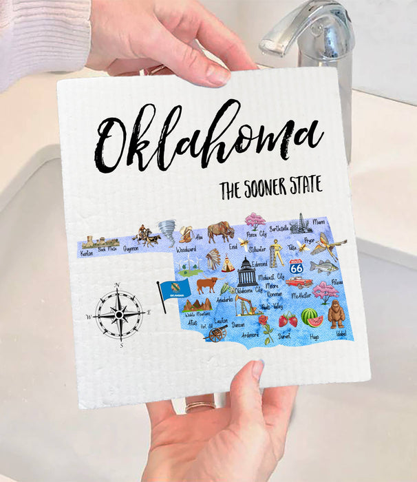 Oklahoma State MapSwedish Dishcloth