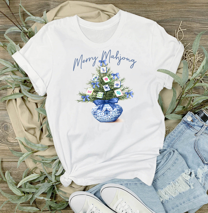 Merry Mahjong Christmas tree T-Shirt