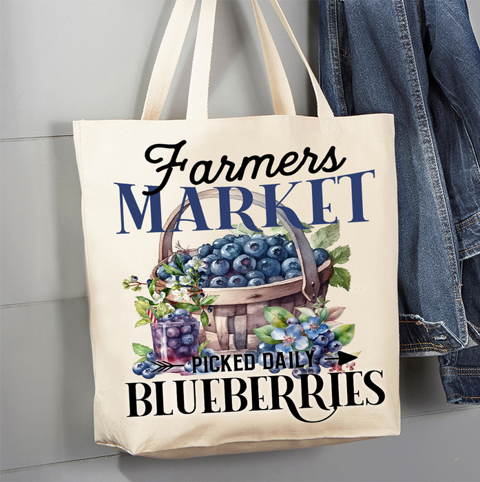 Farm Fresh Blueberries Canvas Tote Bag