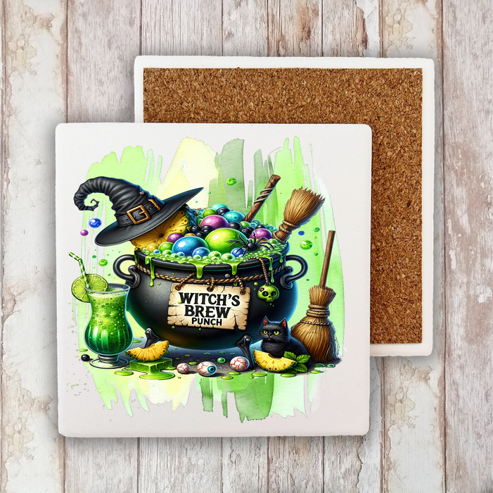Halloween Witch's Brew Punch Stone Coaster