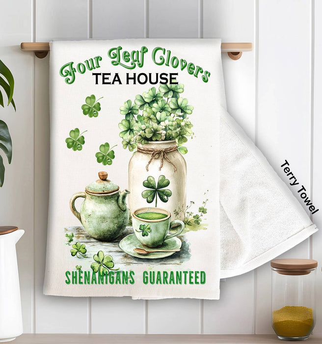 St. Patrick's Day Tea House Kitchen Terry Towel