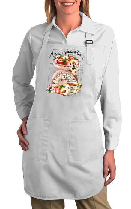 Vintage French Peaches & Tea Cotton Apron