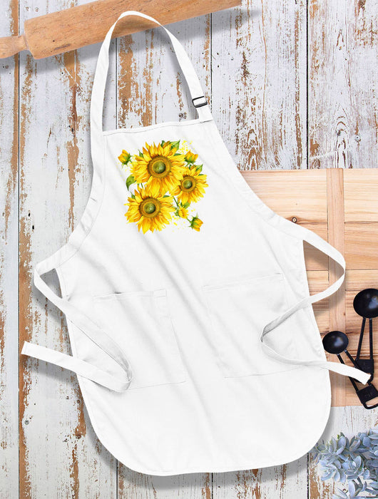 Spring Summer Yellow Sunflowers Kitchen Cotton Apron