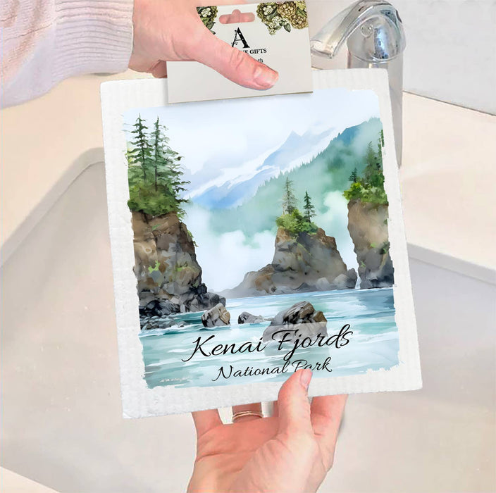 Kenai Fjords National Park Alaska SWEDISH DISH CLOTH