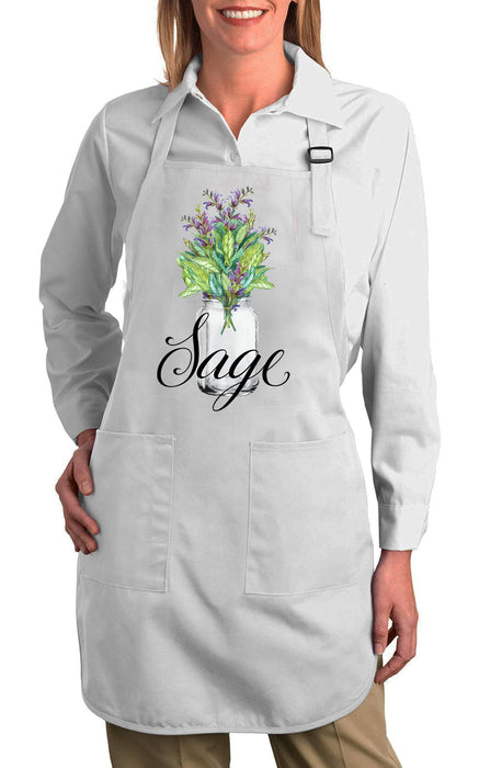 Farm Fresh Herbs Sage Cotton Apron