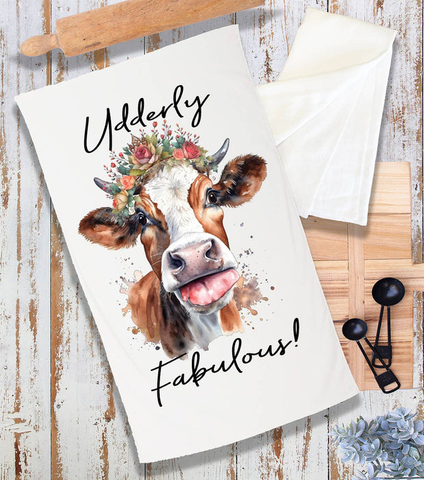 Udderly Fabulous Cow Farmhouse Terry Cloth Towel