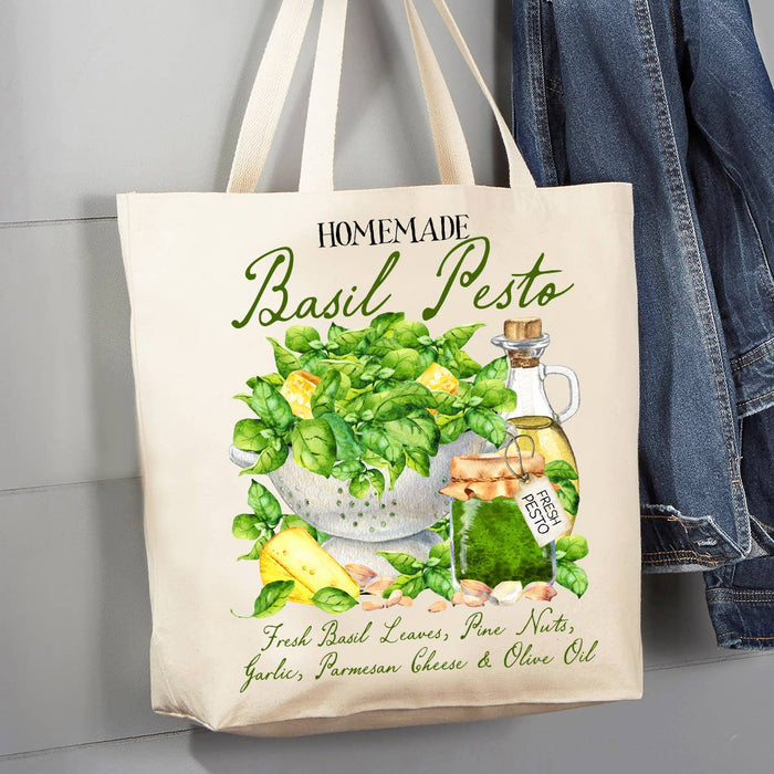 Basil Pesto Fresh Olive Oil 12 oz Canvas Tote Bag