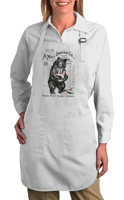 River to Table Bear and Salmon Cotton Apron