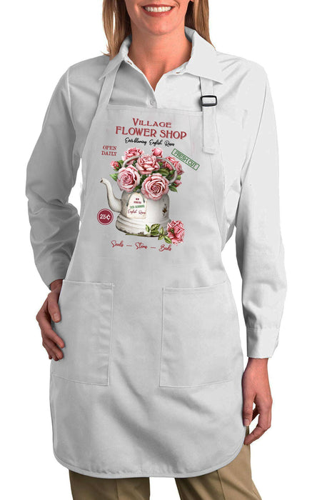 Village Flower Shop Roses Cotton Apron