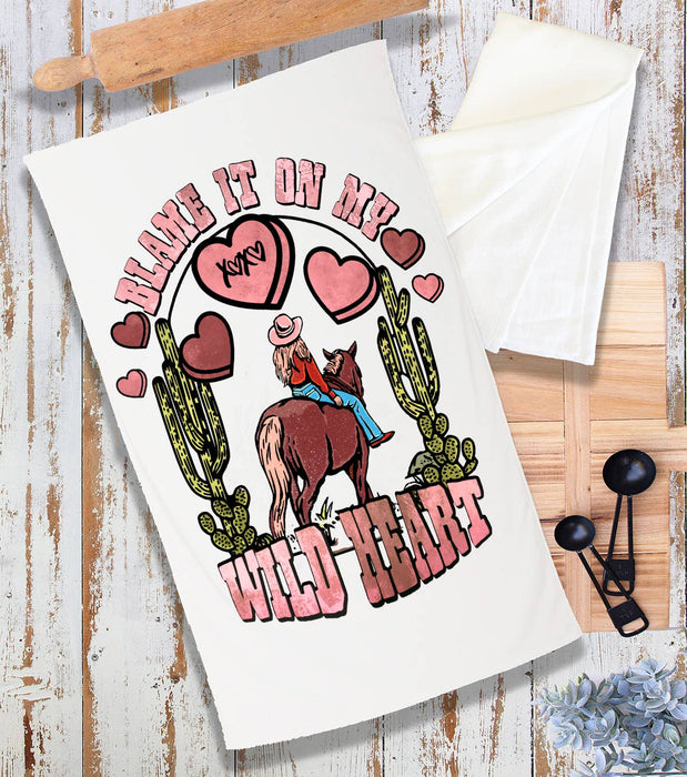 Valentine Wild Heart Western Terry Cloth Towel
