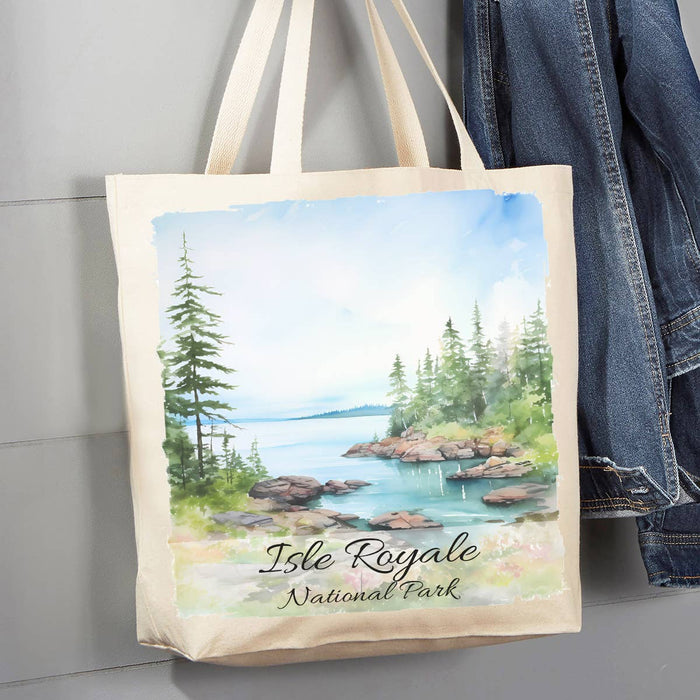 Isle Royale National Park Michigan 12 oz Canvas Tote Bag