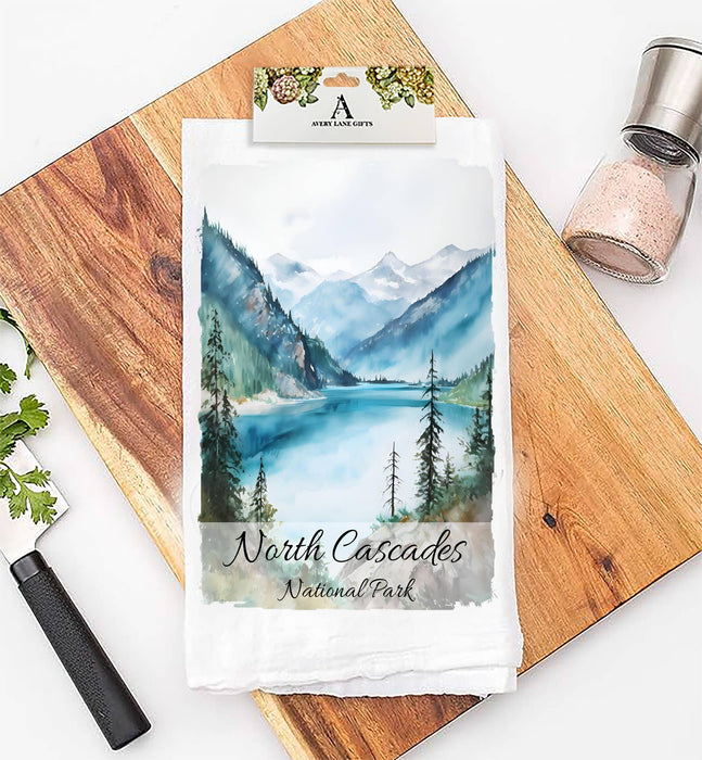 North Cascades National Park Washington Flour Sack Tea Towel