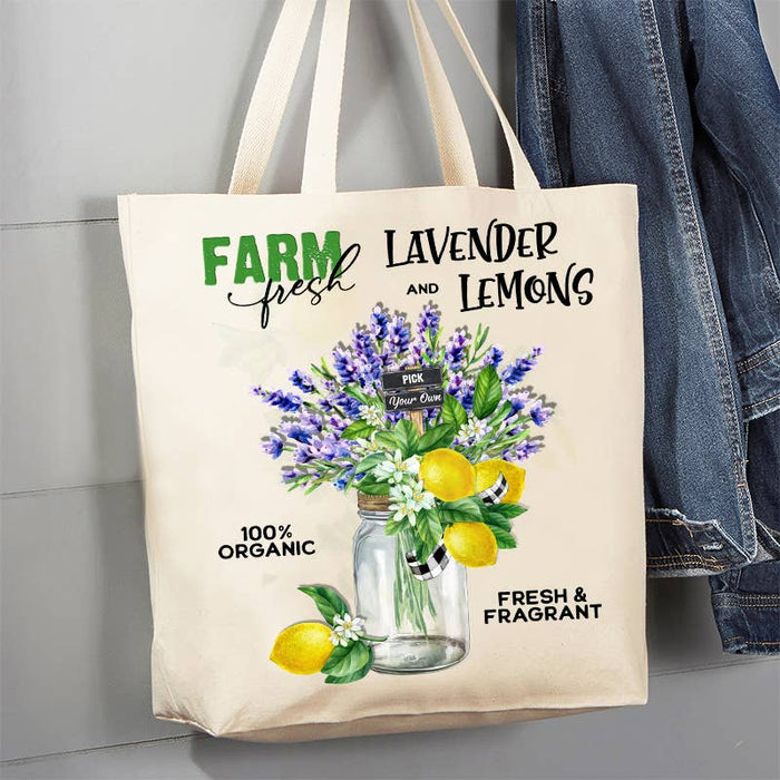 Country Lavender and Lemons Canvas Tote Bag