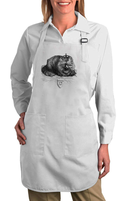 Beware of the Cat Crown Cotton Apron