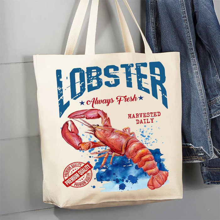 Lobster Always Fresh Maine Coastal Canvas Tote Bag