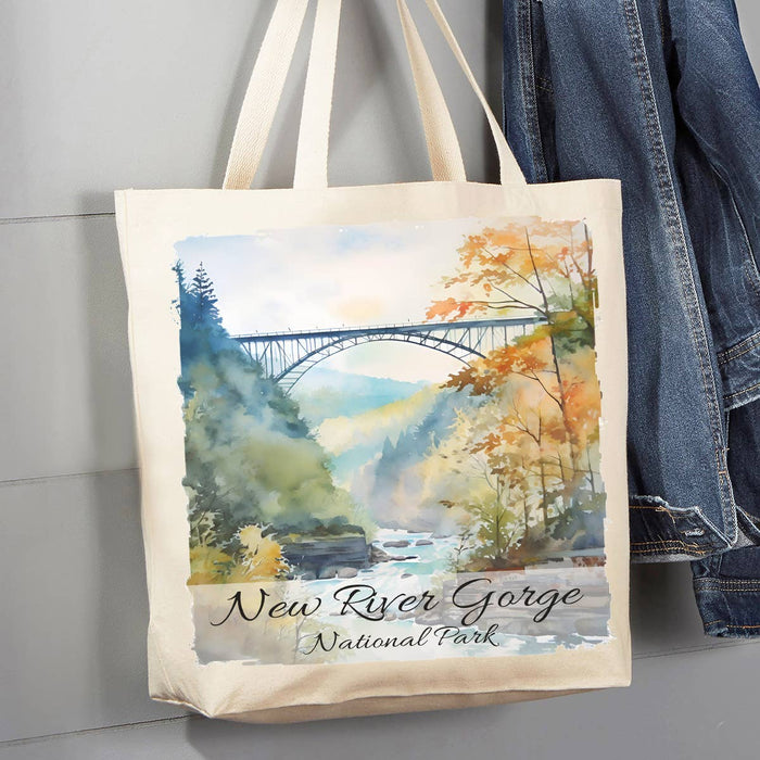 New River Gorge National Park WV 12 oz Canvas Tote Bag
