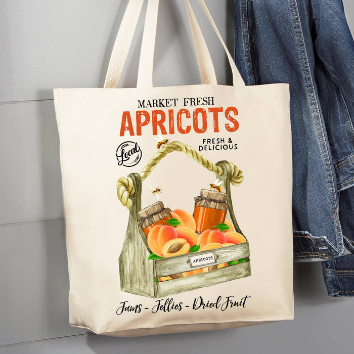 Country Farm Apricot Fruit 12 oz Canvas Tote Bag