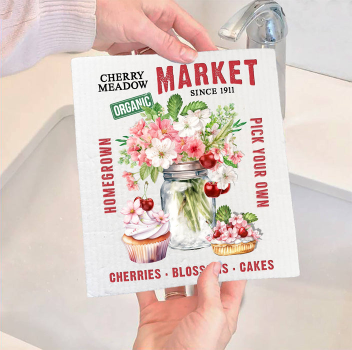 Cherry Meadow Market Country SWEDISH DISH CLOTH