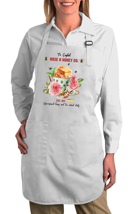Rose & Honey English Tea Cup Flowers Cotton Apron