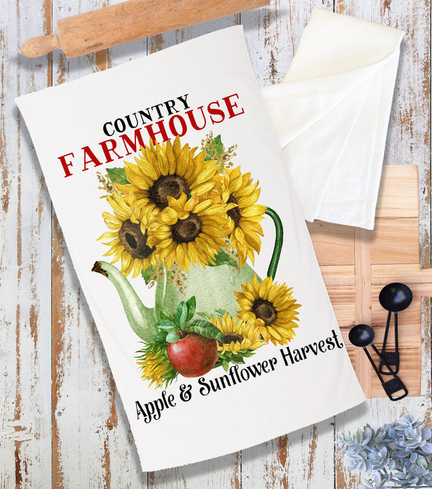 Autumn Fall Farmhouse Sunflowers Terry Cloth Towel