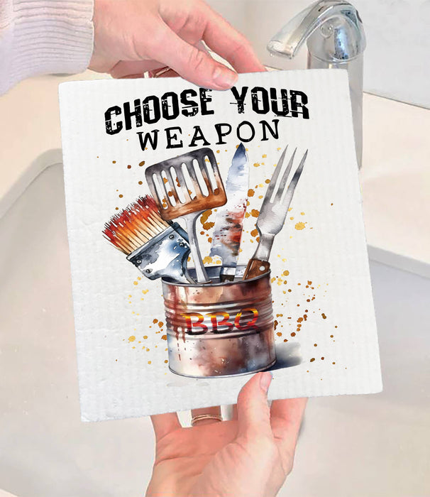 Choose your Weapon BBQ Cooking SWEDISH DISH CLOTH
